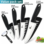Keraminių peilių rinkinys 3 4 5 6 colių virtuvės peilių rinkinys vaisių ir daržovių pjaustymo cirkonio balto a&scaron;menų virėjo peiliai 3456inch peeler