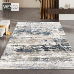 Modernus pilkas abstraktus kilimas svetainei ir koridoriui 100x150cm 1pcs