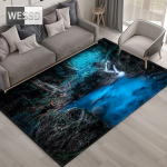 Natūralus peizažas 3D kilimas svetainei Green Forest krioklys kra&scaron;tovaizdžio kilimėlis miegamojo Neslystantis kilimas vonios kambaryje didelis 80x120cm 1pcs