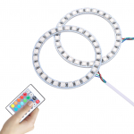 DC12V 10W 2 * 80MM RGB Daugiaspalvis LED Angel Eyes Halo žiedas SMD5050 su nuotolinio valdymo pulteliu type 1