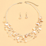 Bohemia Shell Crystal Beads Multi Layer Choker karoliai Auskarai moterims Vestuvių Boho Afrikos papuo&scaron;alų rinkiniai Prabangūs aksesuarai
