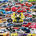 50 vnt Supercar Racing lipdukai suasmeninti kelioninio vežimėlio dėklas Neper&scaron;lampami animaciniai filmukai suasmeninti sportinių automobilių mados lipdukai &bdquo;pasidaryk pats&ldquo;
