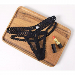 Seksualios kelnaitės, apatinės kelnaitės žemu juosmeniu, moteri&scaron;kos apatinės kelnaitės G-String, apatinis trikotažas, apatinis trikotažas K113 one size juoda