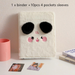 Kawaii Fluffy Cat Bear A5 fotokortelių segtuvas Rinkti knygos apvalkalą nuotraukų kortelių laikiklis fotokortelių albumas ra&scaron;tinės reikmenys balta