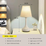 Nordic Touch audinio stalinės lempos LED modernūs miegamojo lovos &scaron;viestuvai juodai balta lempos gaubtas, darbo stalas, dekoravimas &scaron;viestuvai 34cm*16cm balta