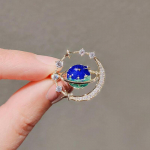 Žvaigždėtas dangus cirkonio mėnulio sagė moterims planeta sagė kostiuminė apykaklės segė Papuo&scaron;alai Eleganti&scaron;ki segtukai, kostiumo priedai auksas