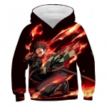 Boys Demon Slayer Hoodie Vaiki&scaron;ki rūbai su gobtuvu Vaiki&scaron;ki palaidinės ilgomis rankovėmis Nauji anime serialai Animaciniai filmai Madingi drabužiai 160