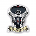 &bdquo;Volkrays Fashion&ldquo; automobilio lipdukas &bdquo;El Bandito&ldquo; kaukolės stiliaus priedai, vandeniui atsparus dangtelis, įbrėžimas, vinilas nuo saulės