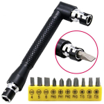 1 vnt. L formos 1/4 colio &scaron;e&scaron;iabriaunis veržliaraktis Dviguba galvutė atsuktuvo antgalių rankiniam įrankiui HMM 1 wrench + 10 bits