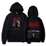 Ghostemane Europe Tour 2019 Dvipusiai grafiniai spaudiniai gobtuvai Unisex moteri&scaron;ki megztiniai su gobtuvu Vintažinis juodas megztinis ilgomis rankovėmis 2XL black