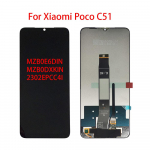 LCD ekranas Xiaomi Poco C51, LCD ekranas, jutiklinis ekranas, skaitmenizatorius, pilnas mazgas, pakeitimas juoda