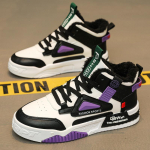 Vyri&scaron;ki žieminiai dirbtinio kailio pamu&scaron;alu auk&scaron;ti bėgimo bateliai lauke, &scaron;ilti, užsegami sniego batai, trumpi bateliai, laisvalaikio dirbtinės odos vilnos sportbačiai vyrams