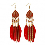 1 poros nuleidžiami auskarai, puikiai tinkantys i&scaron; lydinio gražių moterų madingi ilgi auskarai Valentino dienai raudona