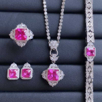 SACE GEMS Klasikinio vario lydinio cirkonio žiedas auskarai pakabukai karoliai papuo&scaron;alų rinkiniai vestuvių vakarėlio dovanos