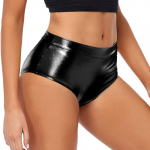Moteri&scaron;ki &scaron;ortai Wetlook Hotpants Metalinės kelnaitės Blizgantys Stretch &scaron;okių &scaron;ortai Vakarėlis diskoteka naktinio klubo kostiumas L juoda