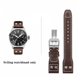 Auk&scaron;tos kokybės natūralios odos kniedėmis pagaminta laikrodžio apyrankė 21 mm 22 mm, tinka IWC Big Pilot Spitfire TOP GUN Rudos mėlynos karvės odos laikrodžio dirželiai Brown-silver 21mm