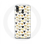 Coque pour Huawei P20 Lite Fond de texture abstraite coeurs noir jaune et gris