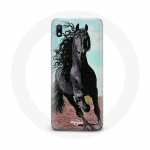 Coque pour Samsung Galaxy A10 Cheval Noir De La Race Frisonne juoda
