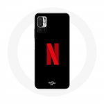 Coque pour Xiaomi Redmi Note 10T 5G Netflix Logo rouge fond noir