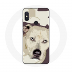 Coque pour Xiaomi Redmi Note 5 Pro Chien de Pitbull Blanc