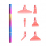 1 rinkinys Kalnų kri&scaron;tolinio dažymo įrankių rinkinys Patogios rankenos metalinis spalvotas sriegio gręžimo ra&scaron;iklis su keičiamomis galvutėmis &bdquo;pasidaryk pats&ldquo; A rožinė