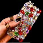 Prabangus 3D spalvotas deimantinis dėklas Rhinestone Bling telefono dangtelis, skirtas Samsung S24 Ultra S23FE S22 Plus A15 A25 A35 A14 A24 A34 A54 A13 A23 A33 Samsung s24
