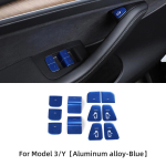 Tesla Model3 ModelY 2017-2023 Langų kėlimo mygtuko dekoratyvinis lipdukas Salono priedai Automobilio langų jungiklio mygtuko lipdukas M3-DE43LRED