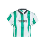 Adidas Tiro spalvotas trumpas mar&scaron;kinėlis su raidės logotipo spauda ir dryželiais Moteri&scaron;ki vir&scaron;utiniai drabužiai Mi&scaron;ko žalias IM4997 L