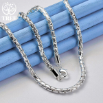 AliZero 925 Sterling Silver 4mm Jungtinis 18 colių karoliai vyrams ir moterims Vestuvių mados vakarėlio dovanos Papuo&scaron;alai 45cm