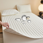 Vandeniui atsparus čiužinio kilimėlis su elastine dygsniuota patalyne Mink&scaron;ta odai nekenksminga patalynė čiužinio apsauga be pagalvės užvalkalo 120x200cm 1pc smėlis