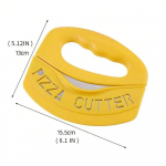 Nerūdijančio plieno picos pjaustyklė su dangteliu maisto smulkintuvu sūrio peiliu skirta tiksliam picos pjaustymo kepimo įrankiams geltona