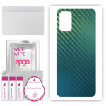 apgo Protective Skin Sticker for the back compatible with Samsung Galaxy A03S, Wrap Film, Foil, Vinyl - Pattern Carbon Chameleon CAKA1
