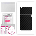 apgo Protective Skin Sticker for the back compatible with Samsung Galaxy Z Flip 3, Wrap Film, Foil, Vinyl - Pattern Carbon Black