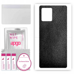 apgo Protective Skin Sticker for the back compatible with Xiaomi Redmi Note 12R Pro, Wrap Film, Foil, Vinyl - Pattern Black Leather