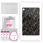 apgo Protective Skin Sticker for the back compatible with Lenovo M10 Plus, Wrap Film, Foil, Vinyl - Pattern Carbon Black Pixel