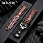 Natūralios odinė laikrodžio apyrankė Calfskin vyri&scaron;ka, moteri&scaron;ka, keičiama 18 mm 20 mm 22 mm 24 mm laikrodžio apyrankė su drugelio sagtimi 18mm
