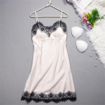 Seksualus apatinio trikotažo komplektas Lace Satin Pižama Seksualus apatinio trikotažo pižamų rinkinys Eroti&scaron;kas Kar&scaron;tas Babydoll Nightdress Egzoti&scaron;ki kostiumai S balta