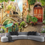 3D mažo miestelio tapetai Europos kra&scaron;tovaizdžio tapetai Svetainės miegamojo fono tapetai Namų dekoras 200 cm(W) x 140 cm(H)