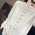 Moteri&scaron;kas ka&scaron;myro megztinis apvalia kaklelis, Qinghe ka&scaron;myras, 30% ka&scaron;myras 70% vilna, žieminis megztas megztinis rudens megztinis ka&scaron;myro megztinis XL