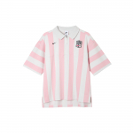 Nike Spalvų Bloko Dryžuotas Spaudinys Laisminiai Trumpomis Rankovėmis Drop Shoulder Mar&scaron;kinėliai Moteri&scaron;ki Vir&scaron;utiniai Drabužiai Rožinis FQ0701-122 L