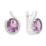 Sidabriniai auskarai su natūraliu ametistu 5.312ct (2163329) ametistas