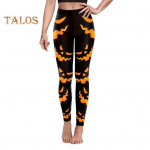Helovino moliūgų antblauzdžiai Vidutini&scaron;kai pakyla elastinga juosmuo Skinny Fit apatinės kelnės Mergaičių Cosplay aprangos pėdkelnės M A
