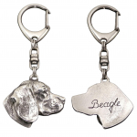 Beagle - Silver-plated key ring with dog, handbag decoration, backpack pendant by Art-Dog brand sidabras