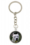 Dogo Argentino - keychain with your photo, key decoration, bag pendant from Art-Dog brand sidabras