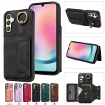 Skirta Samsung Galaxy A25 (5G) Ring Bracket Kortelių laikiklio lizdai Dangtelis telefono dėklas Samsung Galaxy A25 juoda