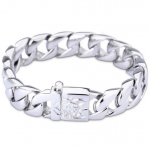 15MM Matinis Kubieti&scaron;ko pynimo grandinėlės apyrankė vyrams, &scaron;lifuoto juodo aukso spalvos, vyri&scaron;kos apyrankės, nerūdijančio plieno papuo&scaron;alai, aksesuarai 22CM senos sidabrinės spalvos