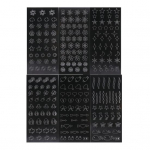 6 vnt. nagų dailės trafaretiniai lipdukai prancūzi&scaron;kos linijos &bdquo;pasidaryk pats&ldquo; manikiūro įrankiai, trafaretiniai lipdukai, skirti kūrybingam banguotam įstrižai pur&scaron;kiamam dizainui F