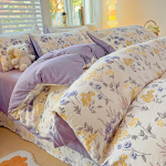 Keturių dalių komplektas, skalbtos medvilnės paklodė, antklodės užvalkalas, trijų dalių komplektas bendrabučiui 1.8m bed