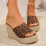 Moteri&scaron;kos &scaron;lepetės Naujos mados atvirų pir&scaron;tų sandalai Platforma Kasdieniai plei&scaron;tiniai batai Moteri&scaron;ki lauko Seksualios leopardo ra&scaron;to &scaron;lepetės &Scaron;lepetės Moterims 36 leopardo ra&scaron;to spalva