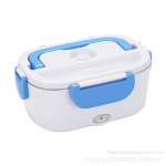 Įkraunama ne&scaron;iojama elektrinė prie&scaron;piečių dėžutė namams ir automobiliui &ndash; izoliuota ir &scaron;ildoma blue. European standard 220V12V24V stainless steel liner + sealing ring + fork spoon + insulation bag mėlyna